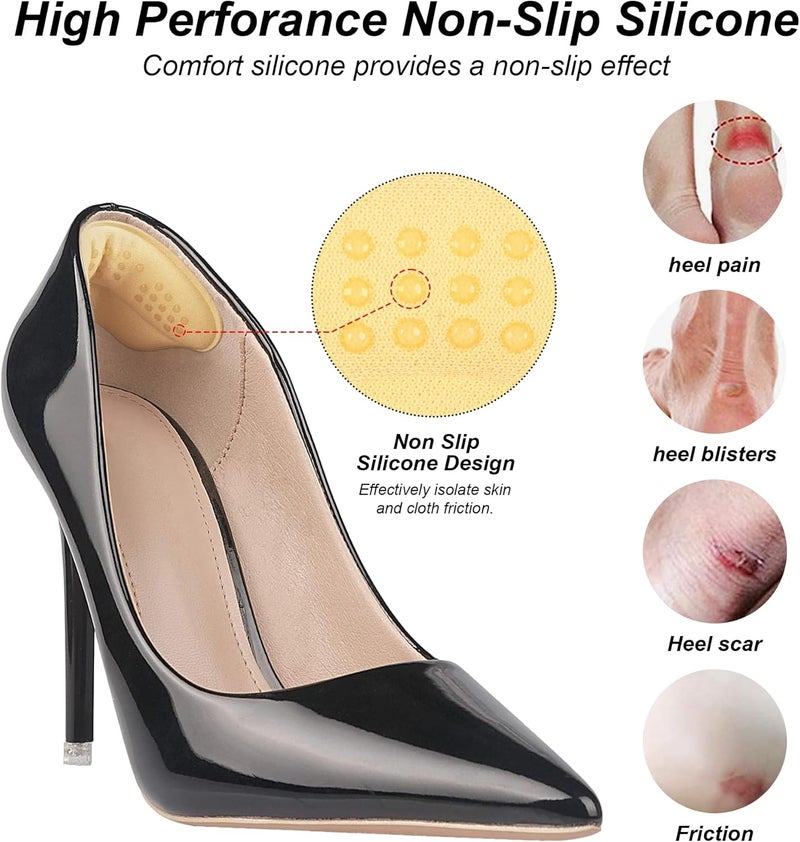 Riootlnm Heel Pads for Shoes That are Too Big, Heel Inserts for Women, Heel Grips for Womens Shoes, Heel Protectors, Heel Cushion Liners for Blisters Loose Shoes, Shoe Fillers (Antigel Beige 4Pairs) - Image 3
